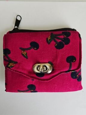 Cherry Print Pink Women's Wallet